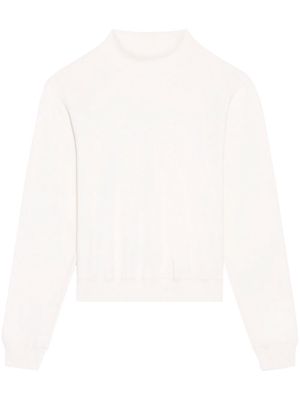 Balenciaga logo-print mock neck sweater - White