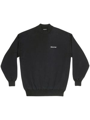 Balenciaga logo-print mock-neck sweatshirt - Black