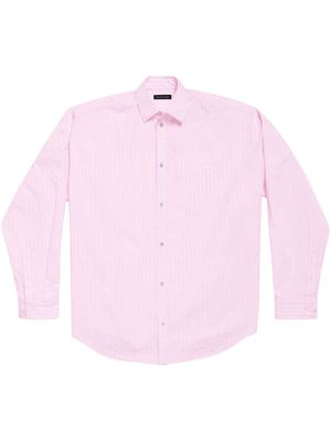 Balenciaga logo-print pinstripe cotton shirt - Pink