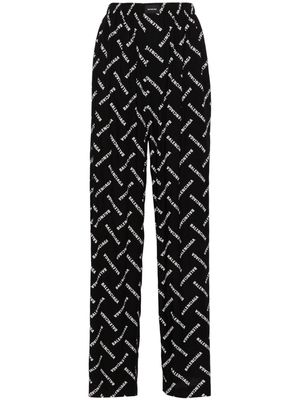 Balenciaga logo-print poplin palazzo pants - Black