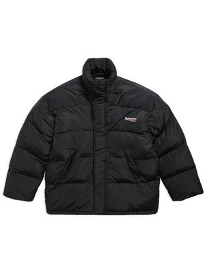 Balenciaga logo-print quilted jacket - Black