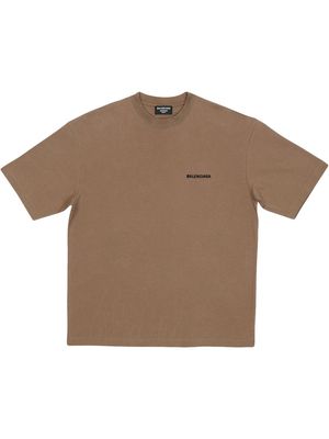 Balenciaga logo print regular-fit T-shirt - Neutrals