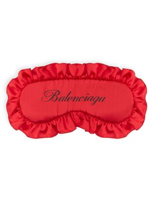 Balenciaga logo-print ruffled sleep mask - Red