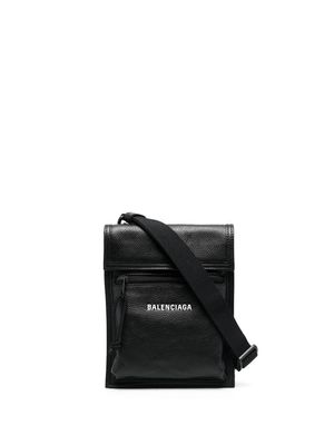 Balenciaga logo-print shoulder bag - Black