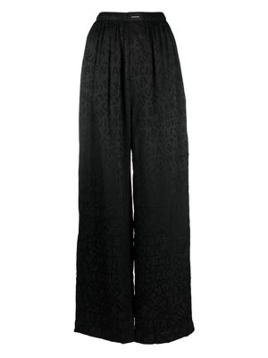 Balenciaga logo-print silk pyjama pants - Black