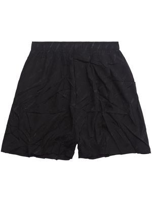 Balenciaga logo-print silk shorts - Black