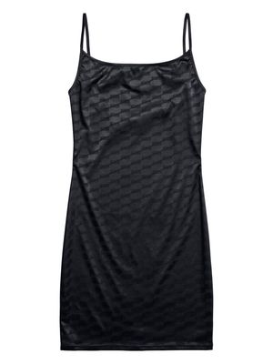 Balenciaga logo-print slip dress - Black
