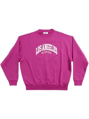 Balenciaga logo-print sweashirt - Pink