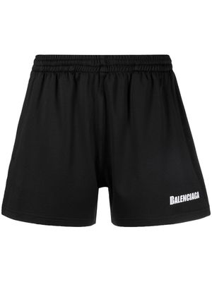 Balenciaga logo-print swim shorts - Black
