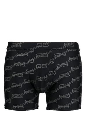 Balenciaga logo-print swim trunks - Black