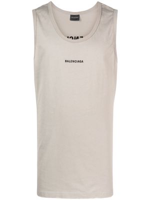Balenciaga logo-print tank top - Grey