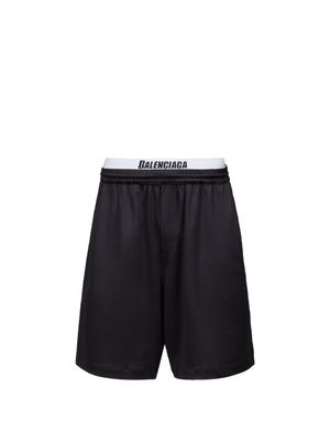 Balenciaga - Logo-print Technical-jersey Shorts - Mens - Black
