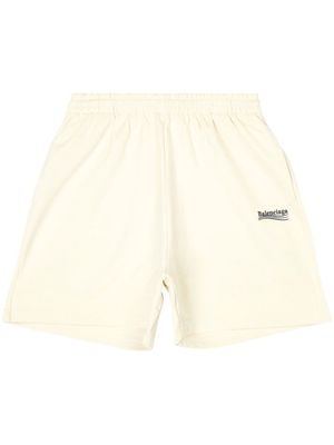 Balenciaga logo-print track shorts - Neutrals