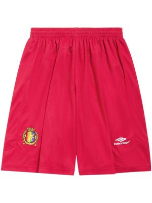 Balenciaga logo-print track shorts - Red
