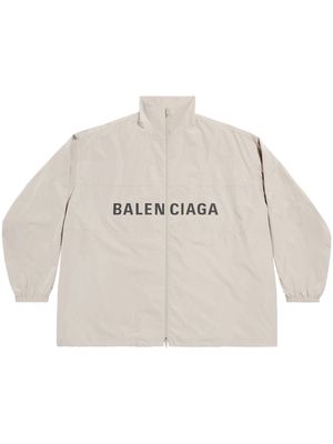 Balenciaga logo-print windbreaker - 9501 - BEIGE