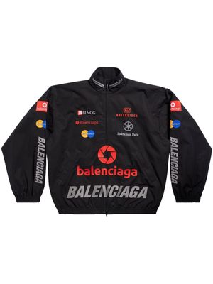 Balenciaga logo-print zip jacket - Black