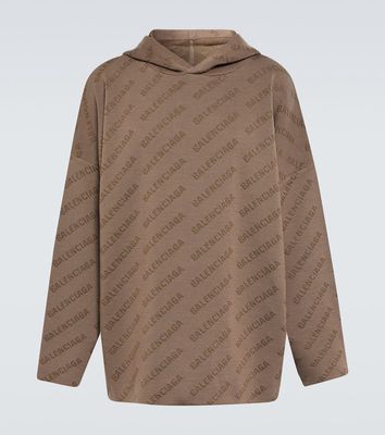 Balenciaga Logo silk and wool-blend hoodie