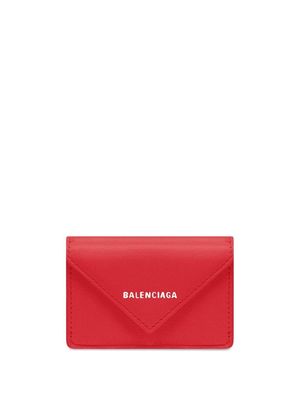 Balenciaga logo-stamp envelope wallet - Red