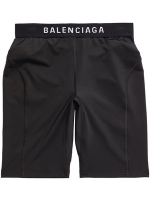 Balenciaga logo-waistband shorts - 1077 -BLACK/WHITE