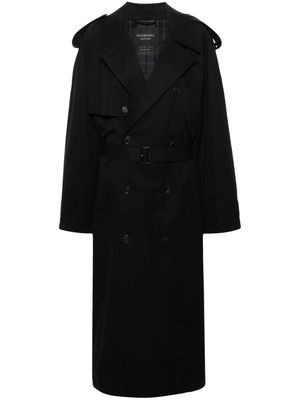 Balenciaga long-length cotton trench coat - Black