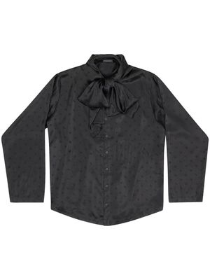 Balenciaga long-sleeve hooded blouse - Black