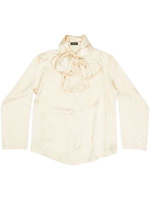 Balenciaga long-sleeve hooded blouse - Neutrals