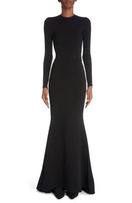 Balenciaga Long Sleeve Jersey Mermaid Gown in Black