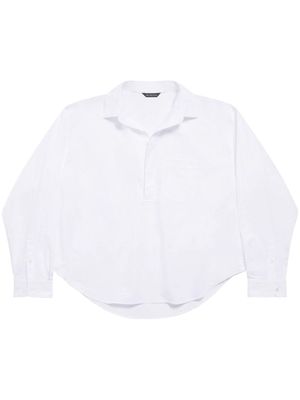 Balenciaga long-sleeved cotton blouse - White