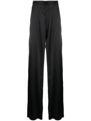 Balenciaga loose-cut stretch-satin trousers - Black