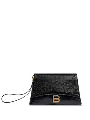 Balenciaga medium Crush leather clutch bag - Black