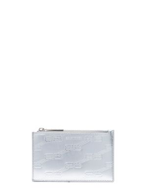 Balenciaga metallic monogram-embossed wallet - Silver