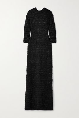 Balenciaga - Metallic Tweed Maxi Dress - Black