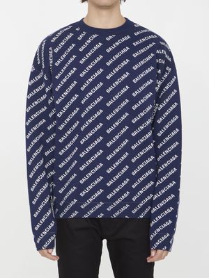 Balenciaga Mini Allover Logo Sweater