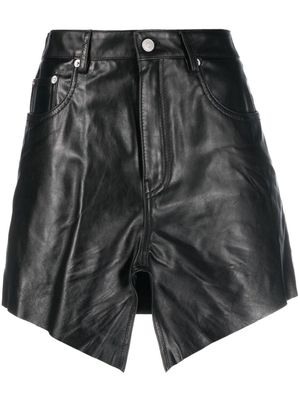Balenciaga Mini Cut-Up leather skirt - Black