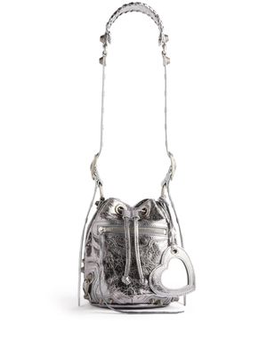 Balenciaga mini Le Cagole metallic-effect bucket bag - Silver