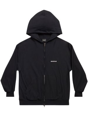 Balenciaga mirror logo print hoodie - Black