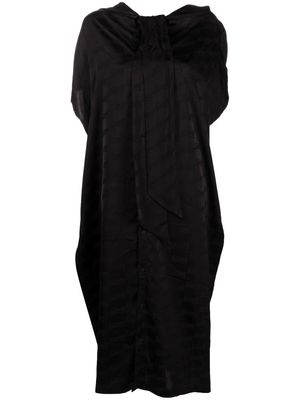 Balenciaga monogram-pattern knot-embellished dress - Black