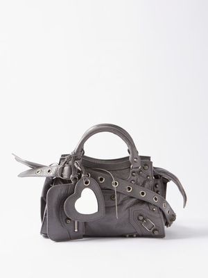 Balenciaga - Neo Cagole City Xs Leather Bag - Womens - Dark Grey