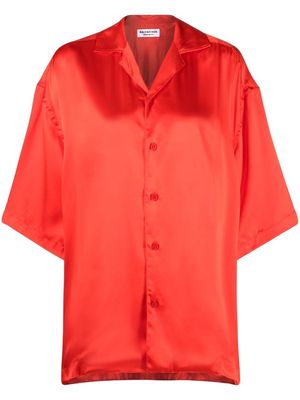 Balenciaga notched-collar silk shirt - Red