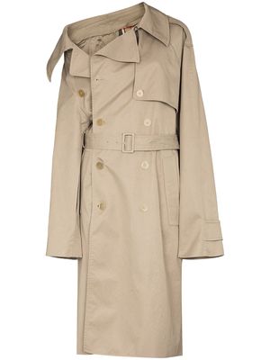 Balenciaga off-shoulder trench coat - Neutrals