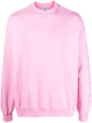 Balenciaga oversize logo-embroidered sweatshirt - Pink