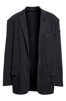 Balenciaga Oversize Single Breasted Cotton Blazer in Black