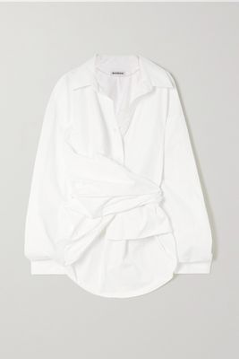 Balenciaga - Oversized Asymmetric Cotton-poplin Wrap Shirt - White