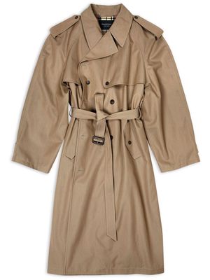 Balenciaga Oversized belted trench coat - Neutrals