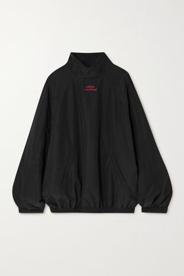 Balenciaga - Oversized Embroidered Shell Track Jacket - Black