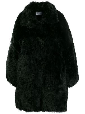 Balenciaga oversized faux-fur coat - Black