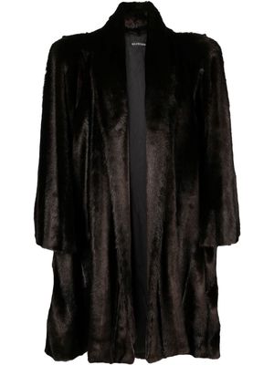Balenciaga oversized faux fur coat - Brown