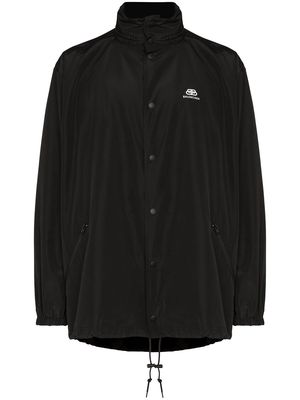 Balenciaga oversized hooded logo jacket - Black