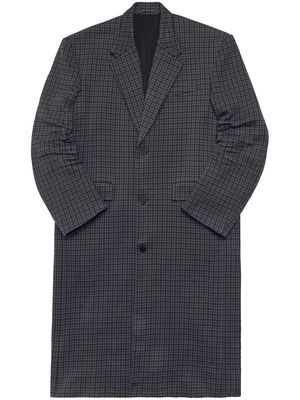 Balenciaga oversized Houndstooth single-breasted coat - Grey