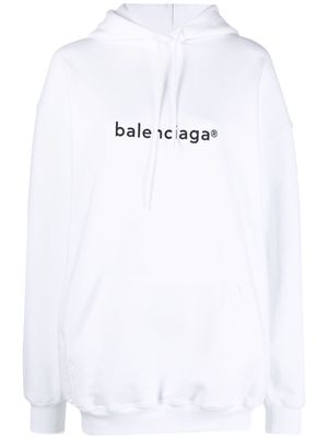 Balenciaga oversized logo-print hoodie - White